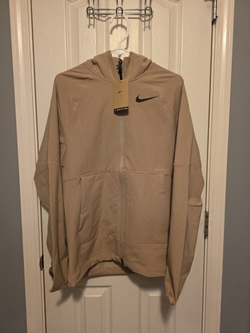 Nike Pro Flex Vent Max Men's Size Small Tan Full Zip Hooded Jacket DQ6593-250
